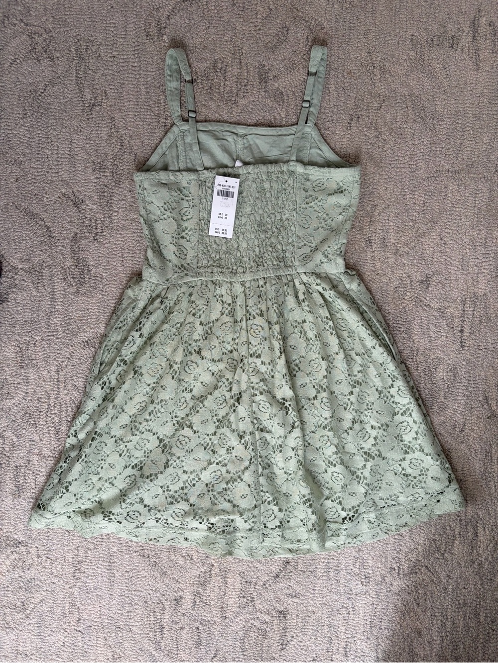 Abercrombie Kids Sage Green Lace Dress NWT Size 11/12 - Picture 5 of 9